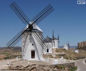Puzzle de Molinos de viento, una máquina que aprovecha la fuerza del viento
