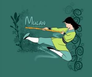 Puzzle de Mulan entrenando
