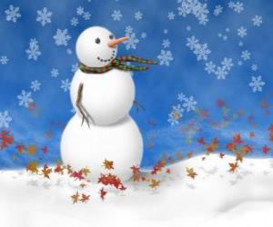 Puzzle de Muñeco de nieve con bufanda