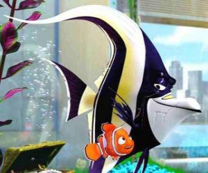 Puzzle de Nemo en la pecera de la consulta del dentista con su nuevo amigo Gill