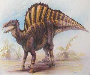 Puzzle de Ouranosaurus, era un herbívoro, bípedo/cuadrúpedo que que medía unos 7 metros de longitud, y un peso de 4 toneladas.