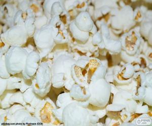 Puzzle de Palomitas de maíz, granos de maíz explotados