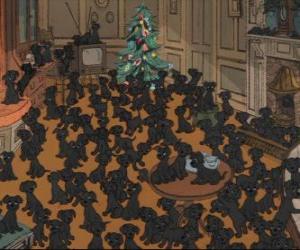 Puzzle de Parte de los 99 cachorros dálmatas que han venido con Pongo y Perdita