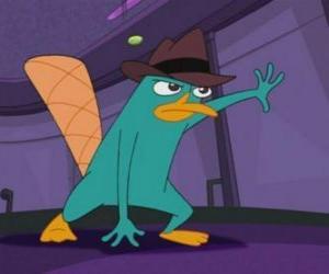 Puzzle de Perry el ornitorrinco es la mascota de Phineas y Ferb, también es un agente secreto, el agente Pi
