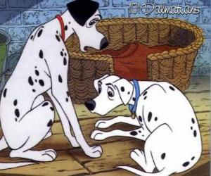 Puzzle de Pongo y Perdita en casa