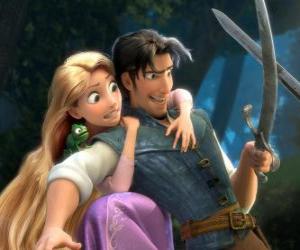 Puzzle de Rapunzel y Flynn en una de sus aventuras