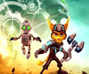 Puzzle de Ratchet y el robot Clank, protagonistas principales de las aventuras de los videojuegos Ratchet & Clank