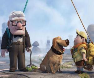 Puzzle de Russell, Carl y Dug en una de sus aventuras