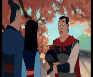 Puzzle de Shang, devuelve el casco al padre de Mulan, como excusa para ver la de nuevo