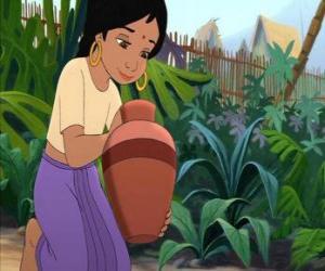 Puzzle de Shanti en el rio cogiendo agua