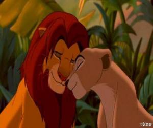Puzzle de Simba y Nala enamorados