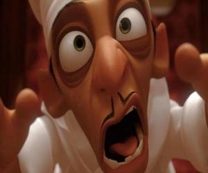 Puzzle de Skinner, el chef actual en el Restaurante de Gusteau, personaje bajito, siniestro y repelente.