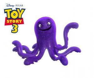 Puzzle de Stretch es un pulpo de goma de juguete de la guardería