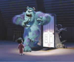 Puzzle de Sulley descubre que una niña pequeña ha entrado en Monstruopolis