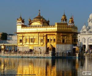 Puzzle de Templo de Oro, Templo Dorado o Harmandir Sahib, templo sij en Amritsar, India