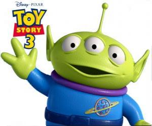 Puzzle de Un extraterrestre con tres ojos, uno de los Squeeze Toy Aliens