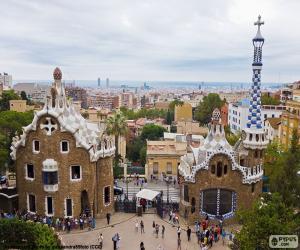 Puzzle de Vista de Barcelona desde la terraza del Parque Güell