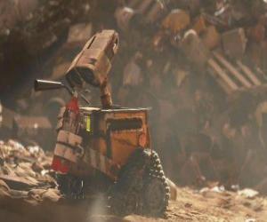 Puzzle de Wall-e en su labor de limpieza de la Tierra descubre un extintor