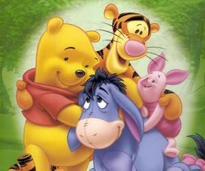 Puzzle de Winnie The Pooh y sus amigos Ígor, Tigger i Piglet