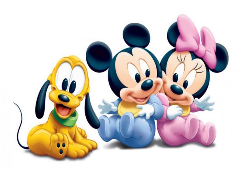 Puzzle de Mickey, Minnie y Goofy bebés , rompecabezas de