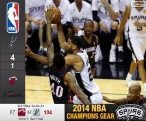 Puzzle de 2014 NBA Finales, 5º Partido,  Miami Heat 87 - San Antonio Spurs 104
