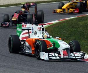 Puzzle de Adrian Sutil - Force India - Barcelona 2010