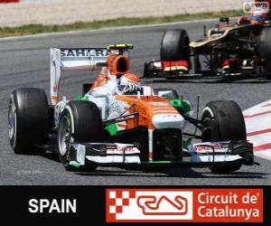 Puzzle de Adrian Sutil - Force India - Circuit de Catalunya, Barcelona, 2013