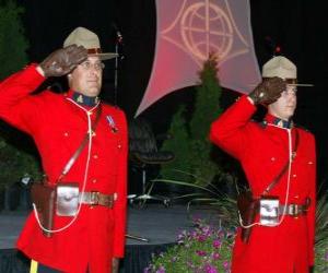 Puzzle de Agente de policía de la Policía Montada del Canadá o Royal Canadian Mounted Police