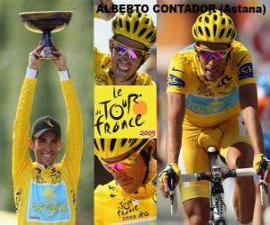 Puzzle de Alberto Contador campeón, del Tour de Francia 2009