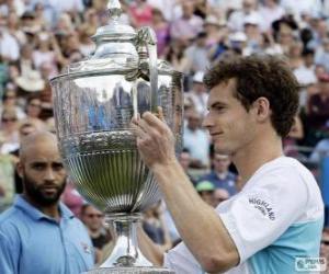 Puzzle de Andy Murray con un trofeo