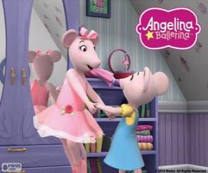 Puzzle de Angelina Ballerina y su querida hermana Polly
