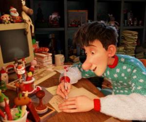 Puzzle de Arthur Christmas, responsable de responder las cartas de todos los niños del mundo