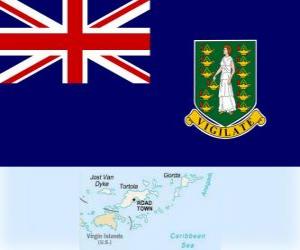 Puzzle de Bandera de las Islas Vírgenes Británicas, territorio británico de ultramar en el Caribe