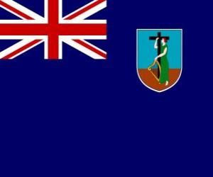 Puzzle de Bandera de Montserrat, territorio británico de ultramar en el Caribe