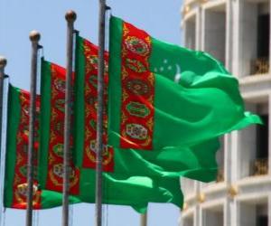 Puzzle de Bandera de Turkmenistán