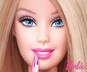 Puzzle de Barbie se pinta los labios