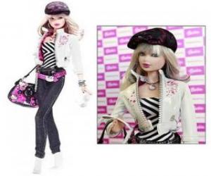 Puzzle de Barbie vestido con ropa de Hello Kitty