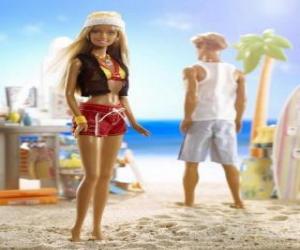 Puzzle de Barbie y ken en la playa