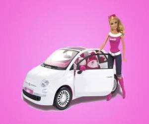 Puzzle de Barbie y su Fiat 500