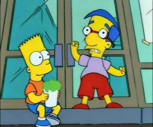 Puzzle de Bart Simpson y Milhouse Van Houten, dos grandes amigos