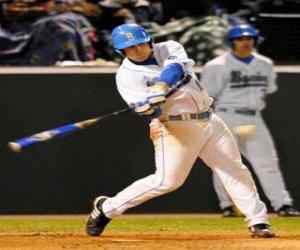 Puzzle de Bateador golpeando la bola