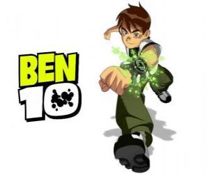Puzzle de Benjamin Tennyson y el Omnitrix que ha cambiado su vida para convertirse en Ben 10