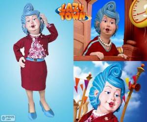 Puzzle de Bessie CorreCorrre de LazyTown hablando con su teléfono móvil o celular