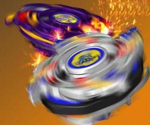 Puzzle de Beyblade de Tyson, la peonza de batalla de Dragoon. Dragoon es la bestia bit de Tyson