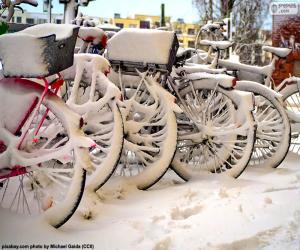 Puzzle de Bicicletas en invierno