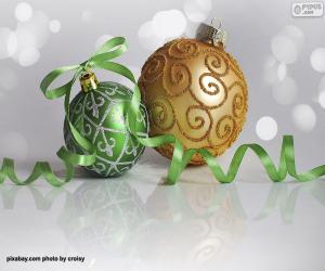 Puzzle de Bola verde y dorada