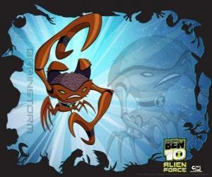 Puzzle de Brainstorm, Cerebrón o Cerebro, un alienígena genio crustaceo de Ben 10 Alien Force