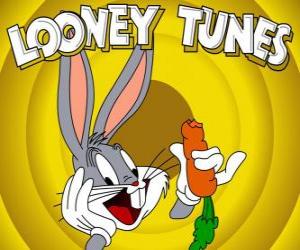 Puzzle de Bugs Bunny, el conejo protagonista de las aventuras de Looney Tunes