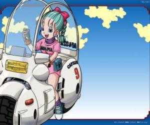Puzzle de Bulma con su moto