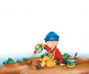 Puzzle de Caillou jugando con el barro